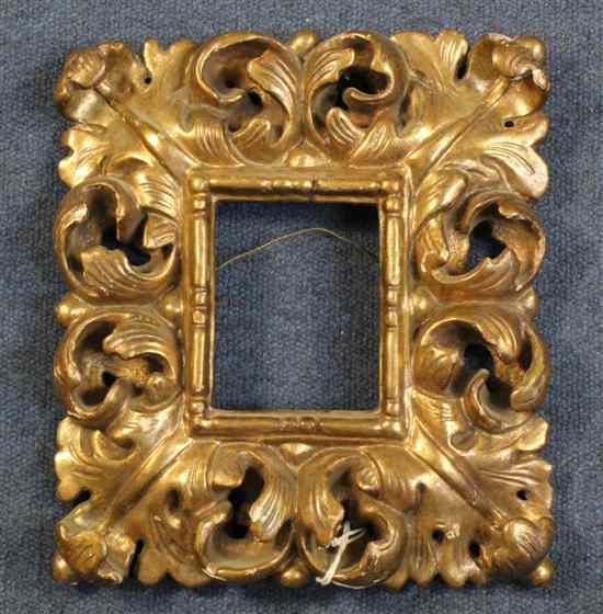 Appraisal: A th century Italian carved giltwood picture frame aperture x