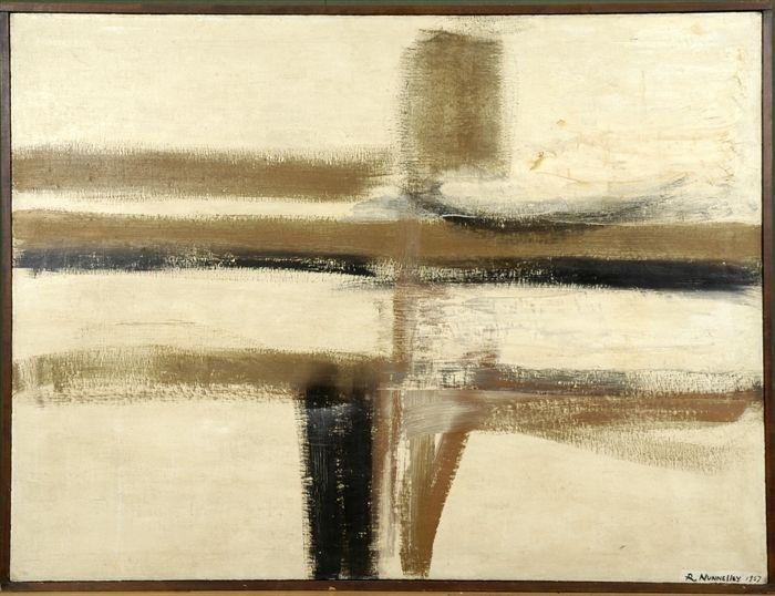 Appraisal: Robert Nunnelley American th C Brown Black and White Abstract