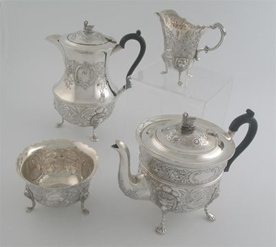 Appraisal: A modern four piece tea service in the th century