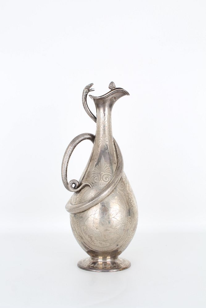 Appraisal: th C E J Barnard Sterling Serpent Decanter th century