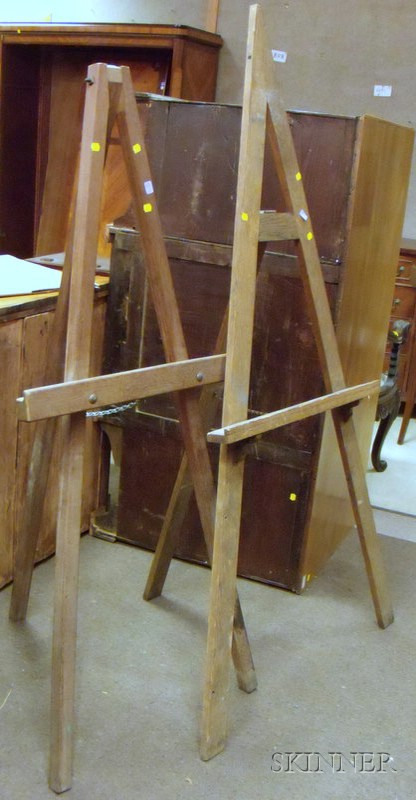 Appraisal: Two Wooden Easels ht wd and ht wd in