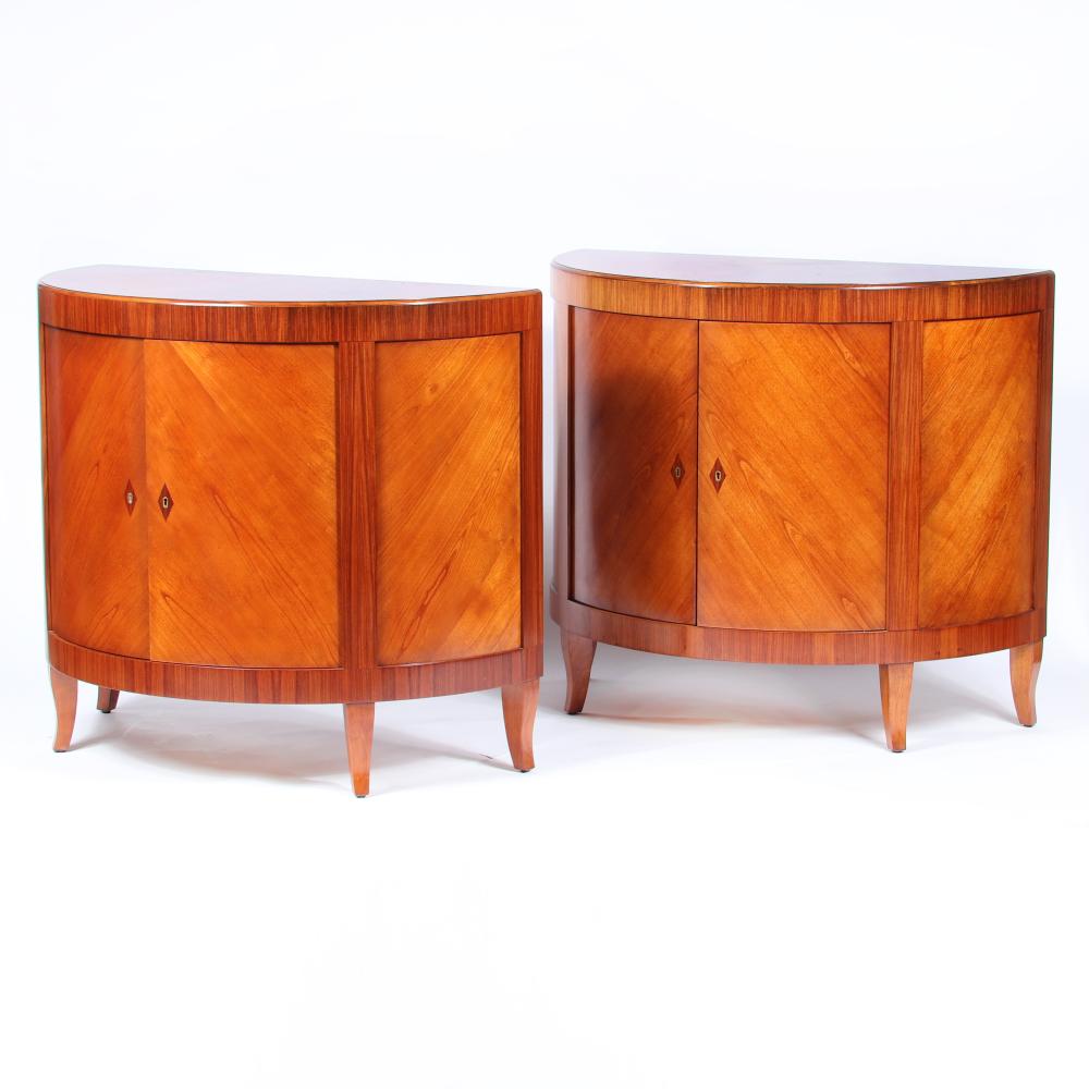 Appraisal: PAIR WILLIAM SWITZER ART DECO STYLE 'ABANO' DEMI-LUNE TWO DOOR