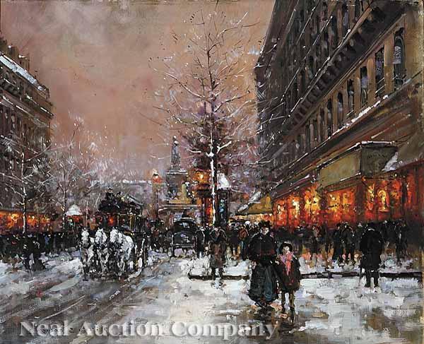 Appraisal: Edouard Cortes French - Place de la Republique oil on