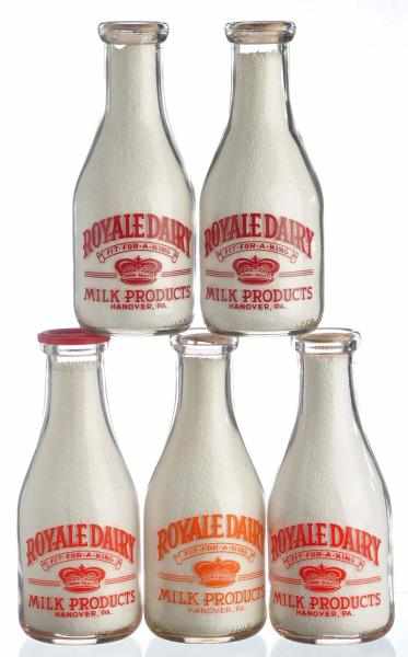 Appraisal: Lot of Royale Dairy Milk Bottles Description Hanover PA Lot