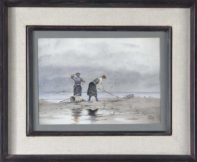 Appraisal: CHARLES PAUL GRUPPE American - CLAMMERS Watercolor Dutch scene shows