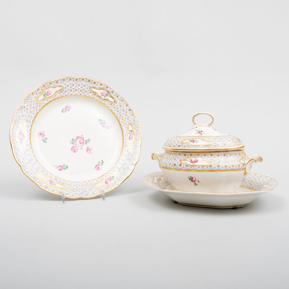 Appraisal: Derby Porcelain Part Dessert Service Some with painted crowned D