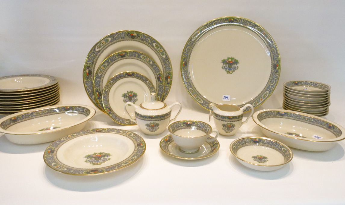 Appraisal: LENOX AUTUMN CHINA SET ninety-two pieces comprised of dinner plates