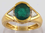 Appraisal: An carat gold emerald and diamond ring the emerald measuring