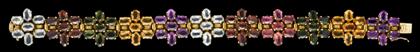 Appraisal: karat yellow gold multi gem set bracelet Eleven link bracelet