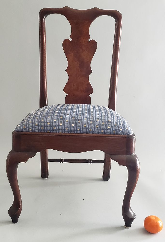 Appraisal: Queen Anne Style Burlwood Child's Chair Queen Anne Style Burlwood