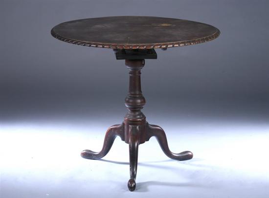 Appraisal: QUEEN ANNE STYLE MAHOGANY TILT-TOP TEA TABLE th century Top