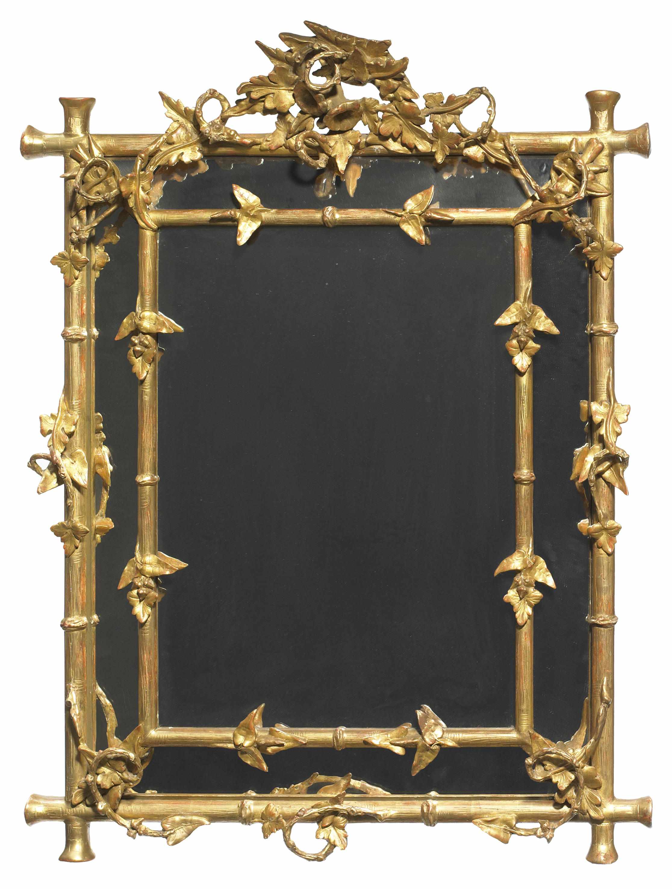 Appraisal: A French giltwood and gesso mirror height in cm width