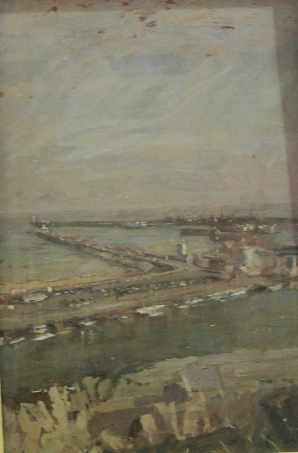 Appraisal: Kenneth Back British - View of the pier and harbour