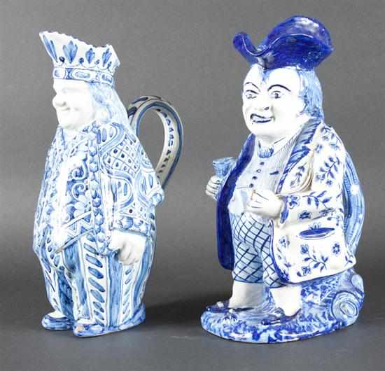 Appraisal: Dutch blue and white delft toby jug and a Continental