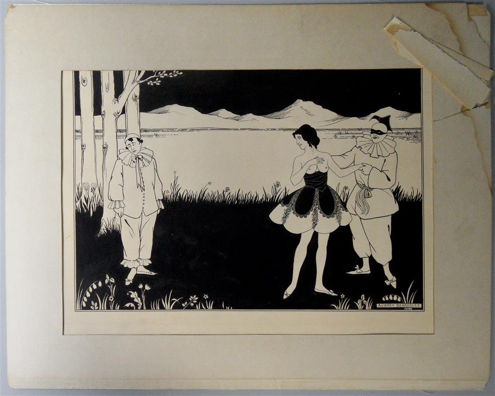 Appraisal: AFTER AUBREY BEARDSLEY THE JILTED PIERROT Ink on paper x