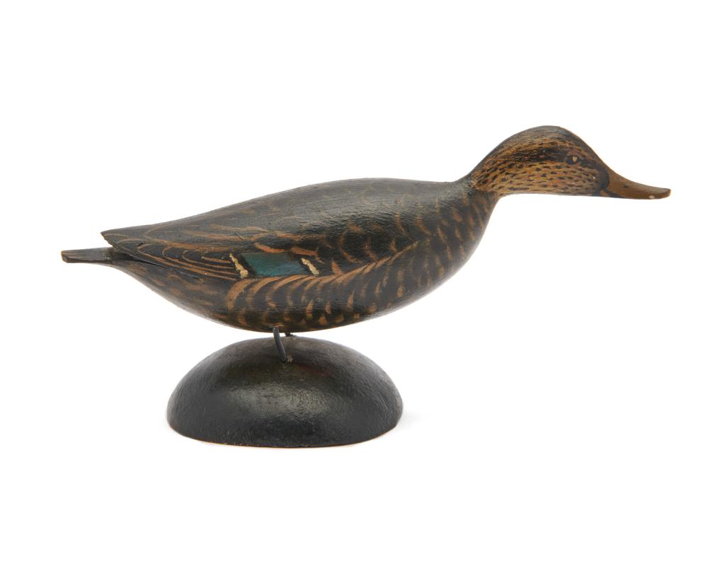 Appraisal: A ELMER CROWELL Miniature Black Duck stamped A E Crowell