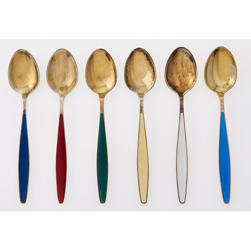 Appraisal: Georg Jensen A set of six Danish silver gilt and