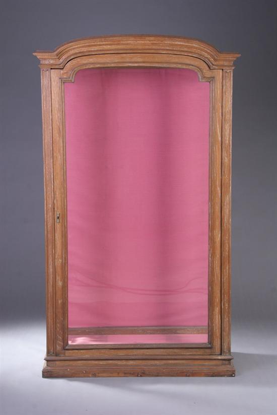 Appraisal: CONTINENTAL OAK VITRINE late th century with three glass shelves