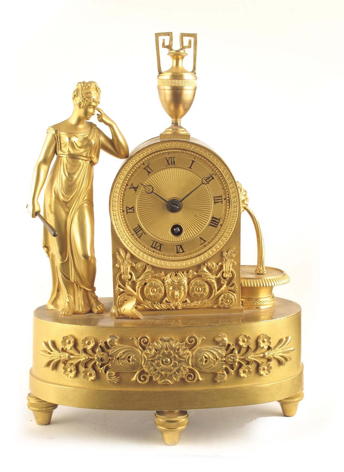 Appraisal: A small French Empire ormolu mantel timepiece