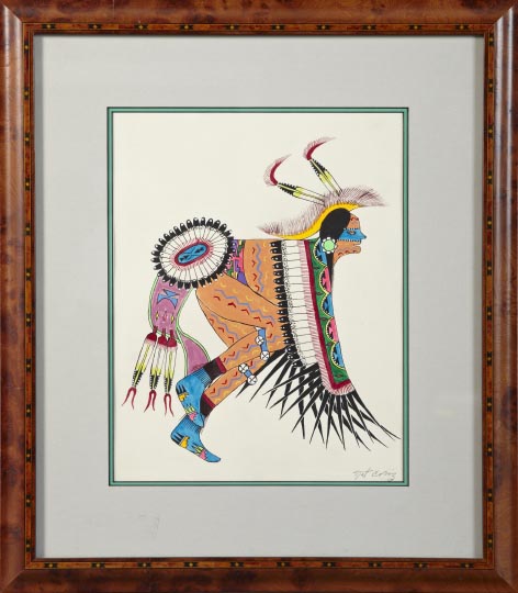 Appraisal: Native American School Fourth Quarter th Century Dancing Native American