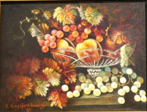 Appraisal: C KINGSFORD BOWRING STILL LIFE Oil on board x in