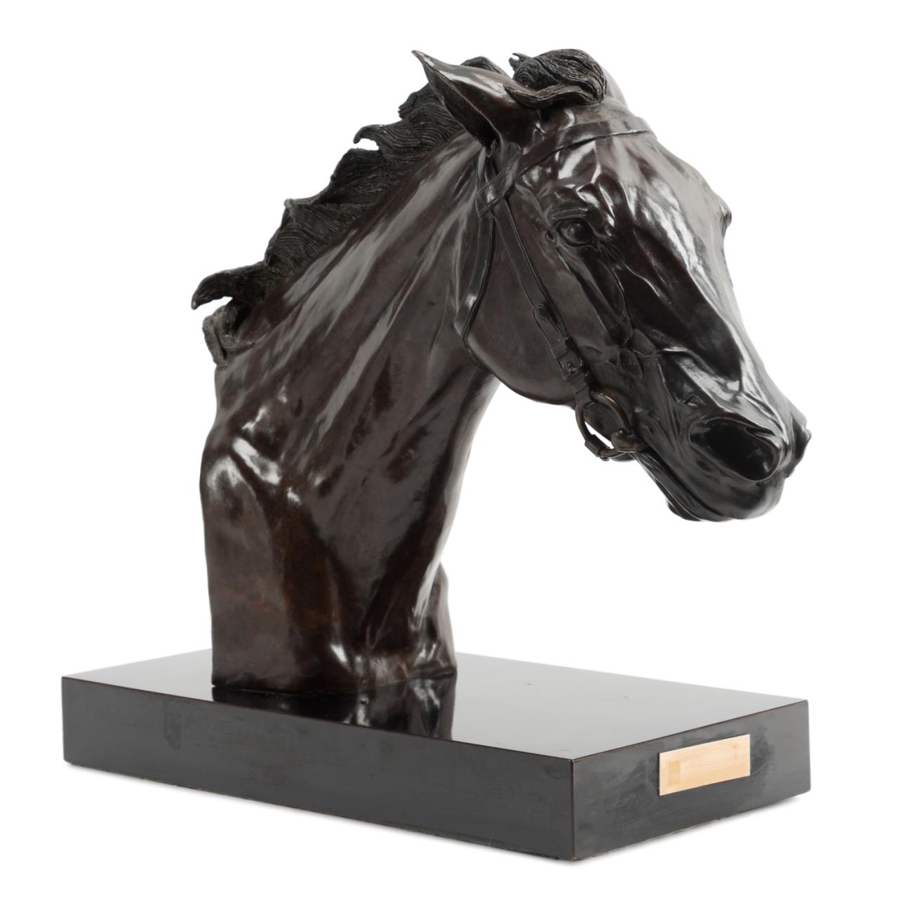 Appraisal: PAM FOSS FOREGO BRONZE HORSE HEAD Pam Foss American b