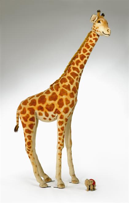 Appraisal: Life-size Steiff baby giraffe Approximately eight feet tall mohair body