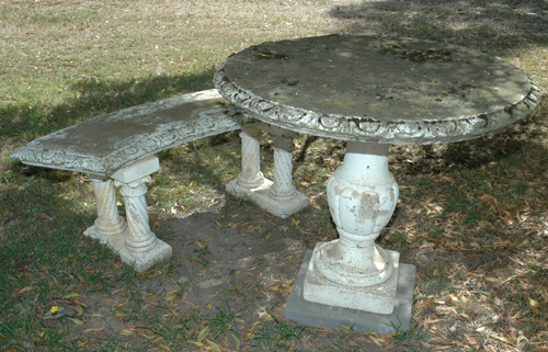 Appraisal: CONCRETE GARDEN TABLE AND BENCH