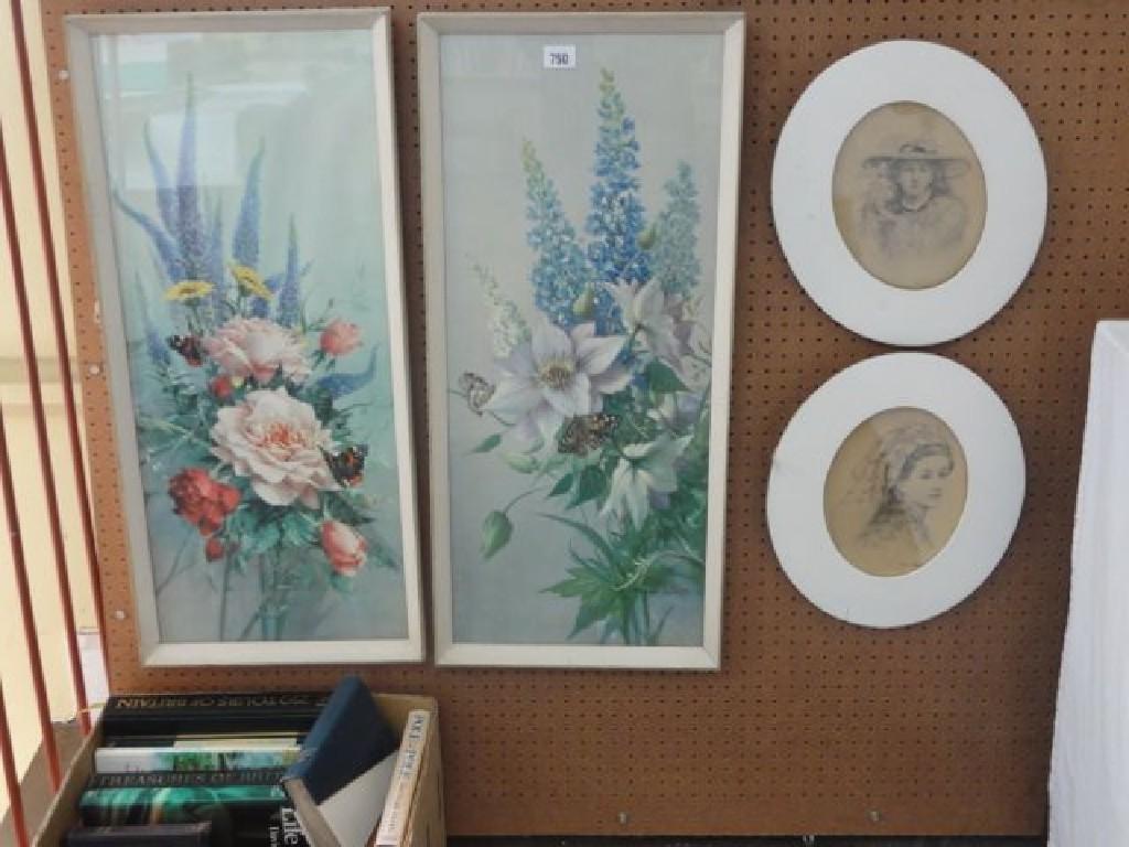 Appraisal: A pair of coloured prints of floral subjects after Vernon