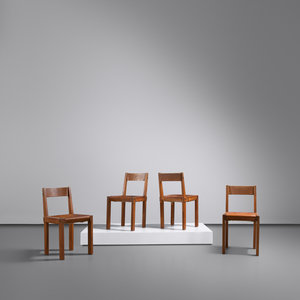 Appraisal: Pierre Chapo - Set of Four Dining Chairs model S