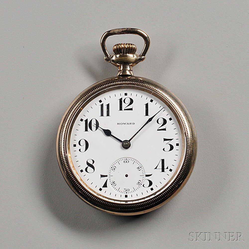 Appraisal: Howard Series Railroad Chronometer Boston No porcelain Arabic numeral dial