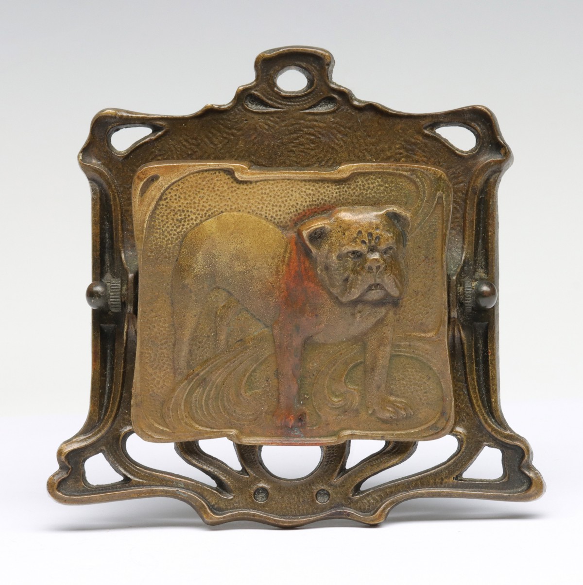 Appraisal: ART NOUVEAU LETTER CLIP WITH BULLDOG - Very good condition