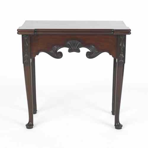 Appraisal: George II mahogany game table ca with blocked corners and