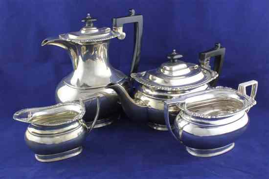 Appraisal: A George V silver four piece tea and coffee set