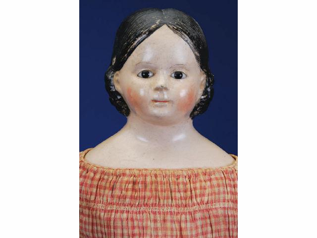 Appraisal: Pre-Greiner Papier Mache Lady with Glass Eyes Germany ca papier