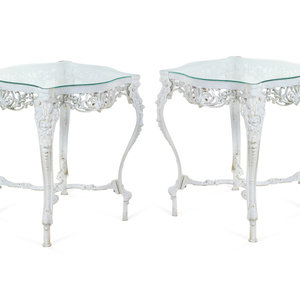 Appraisal: A Pair of White-Painted Cast Iron Tables Early th Century