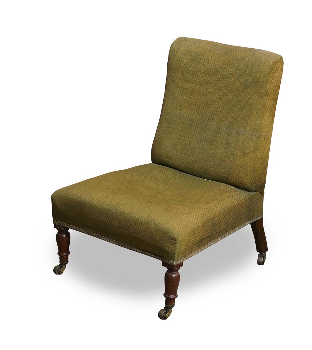 Appraisal: A LATE VICTORIAN UPHOLSTERED NURSING CHAIR BY MAPLE CO LONDON