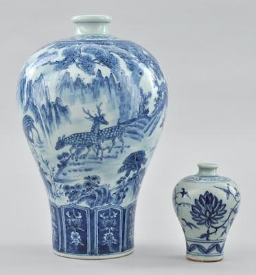 Appraisal: Two Blue and White Meiping Vases The larger Meiping vase