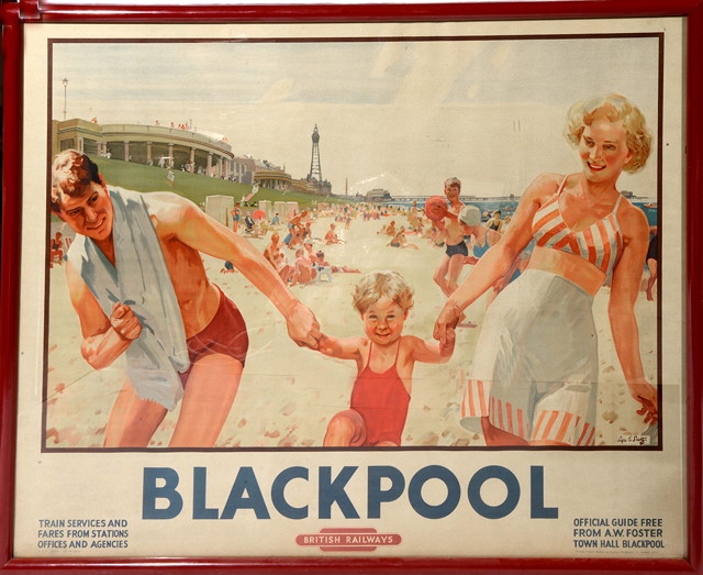 Appraisal: A BRITISH RAILWAYS ADVERTISING POSTER for Blackpool with an image