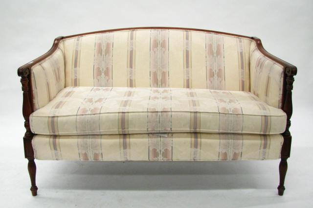 Appraisal: Pair of Vintage Sam Moore Settees Mahogany Federal style frame