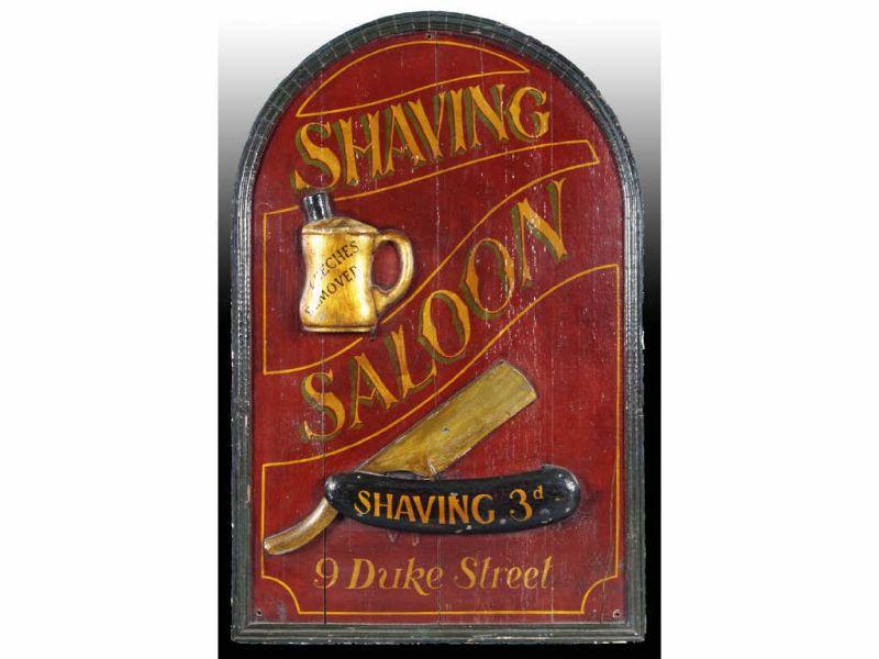 Appraisal: Wood Barber Shaving Saloon Trade Sign Description '' T x