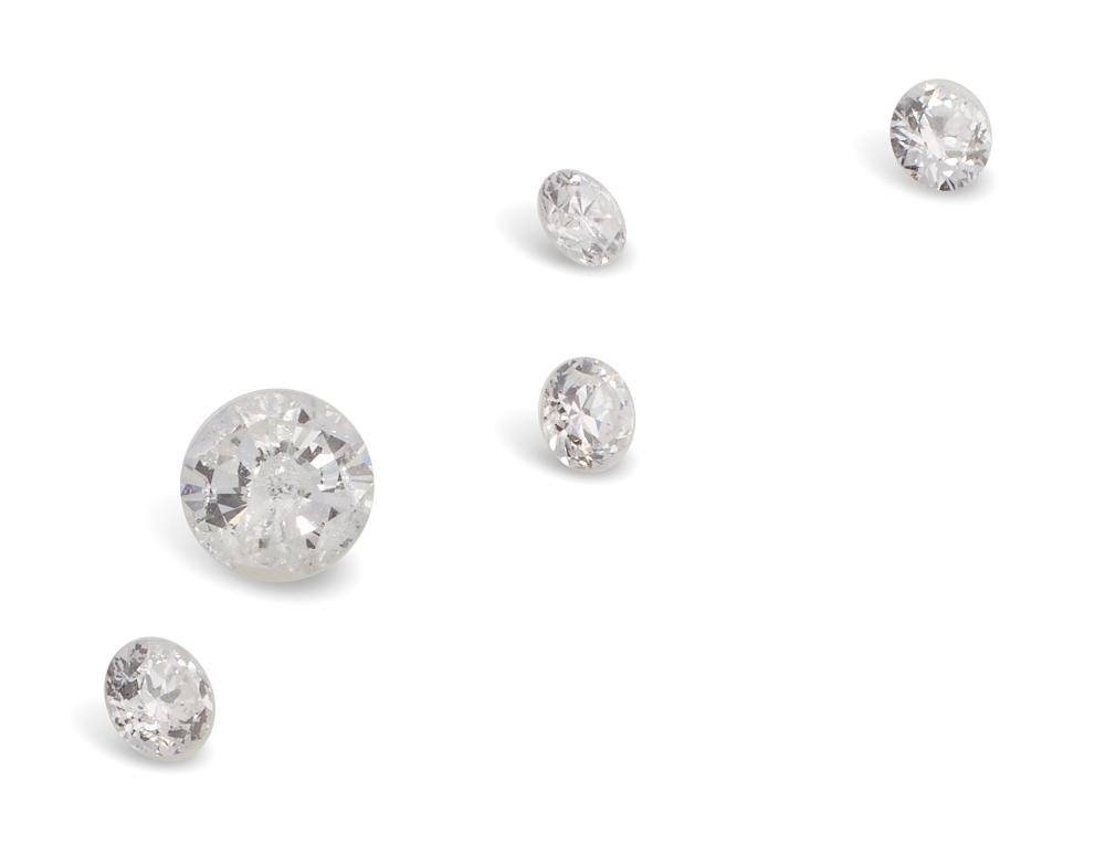 Appraisal: FIVE BRILLIANT CUT LOOSE DIAMONDSFIVE BRILLIANT CUT LOOSE DIAMONDS Approx