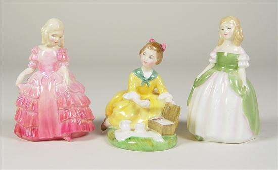 Appraisal: Three Royal Doulton Figurines high Penny figurine in cream flowing