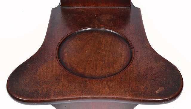 Appraisal: A SET OF SIX TH CENTURY MAHOGANY HALL CHAIRS with