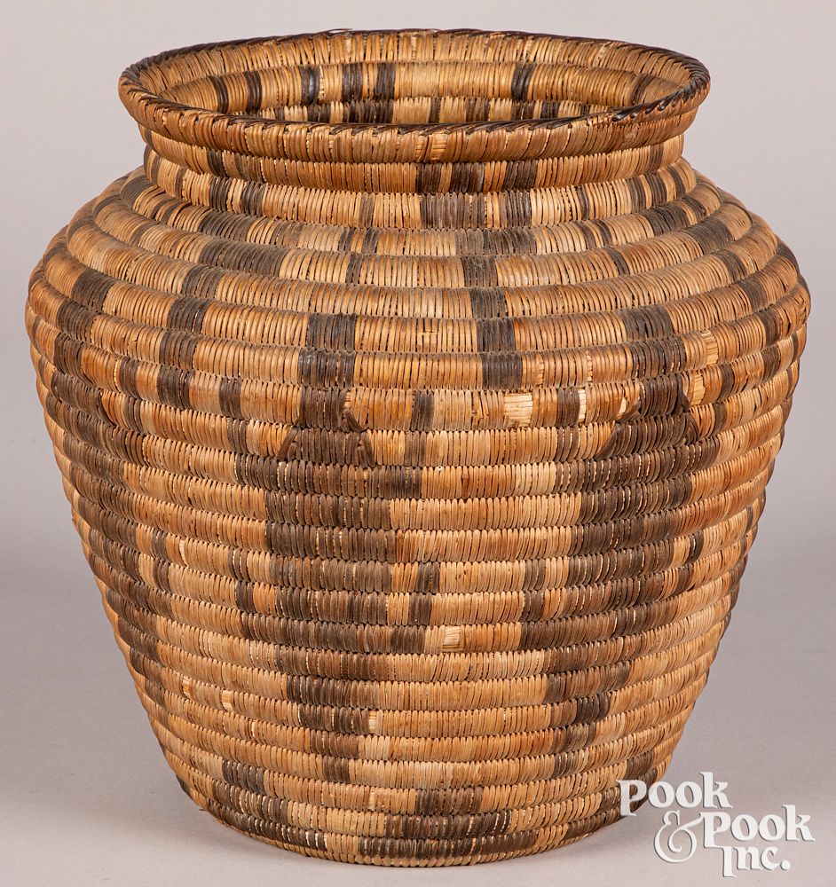 Appraisal: Pima Indian Olla form basket Pima Indian Olla form basket