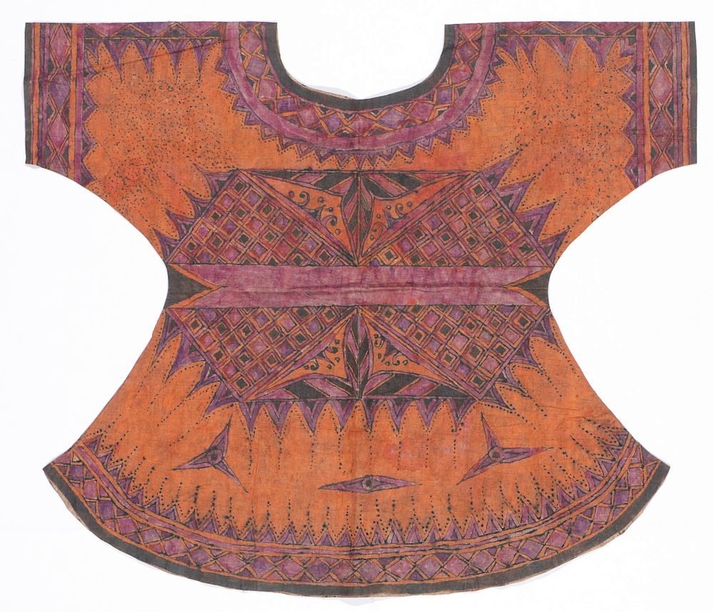 Appraisal: Rare Toraja Bark Cloth Textile Woman's blouse lemba painted beaten