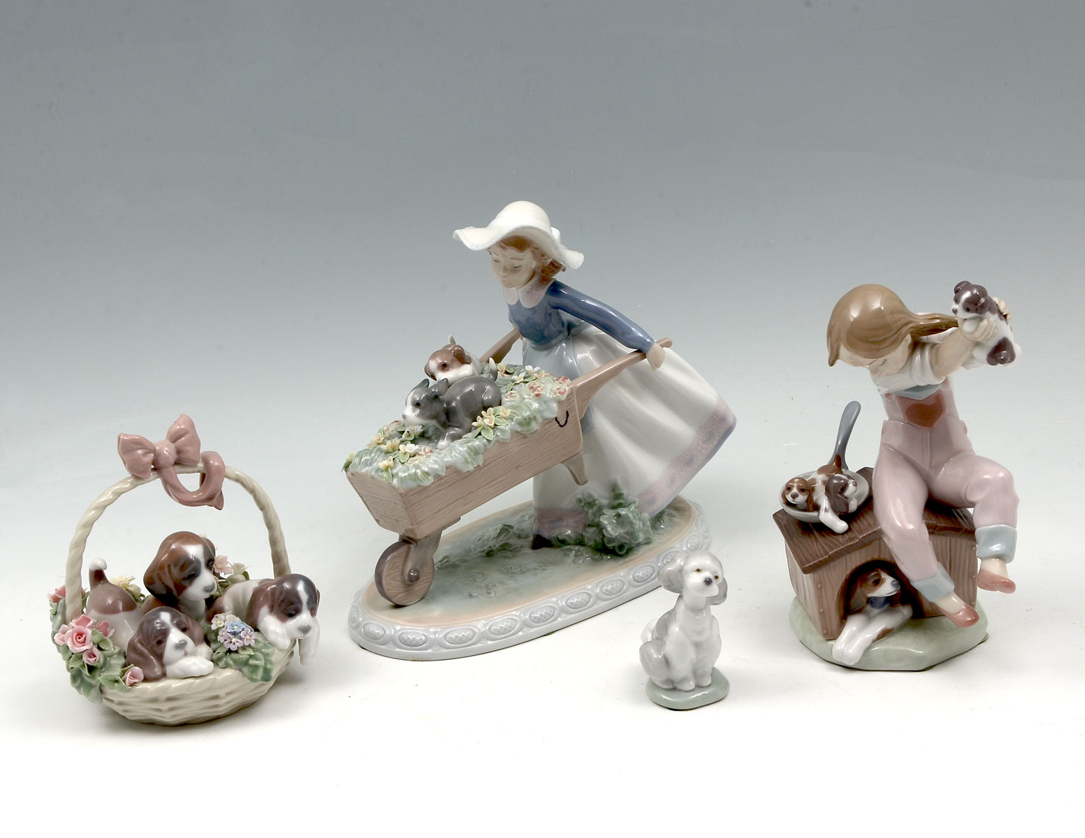 Appraisal: PC LLADRO PORCELAIN DOG COLLECTION ''Litter of Love'' '' h