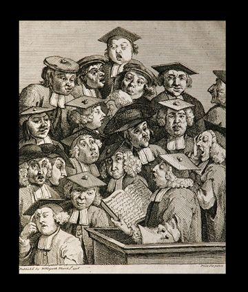 Appraisal: WILLIAM HOGARTH SCHOLARS LISTENING TO A LECTURE Etching x in