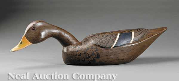 Appraisal: Decoy Mallard Hen Stretched Neck Minnie Chaser Lafrance style markings