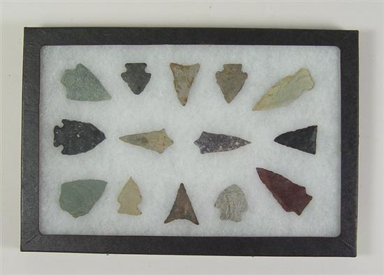 Appraisal: Woodland Indian Arrowheads arrowheads sandstone flint and other materials collected